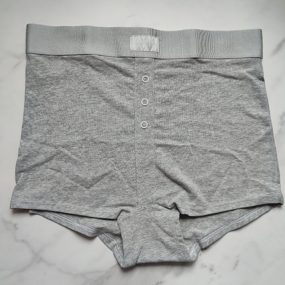 NWOT PINK VICTORIA'S SECRET SMOOTH HIGH-WAIST BOYSHORT PANTY IN HEATHER CHARCOAL